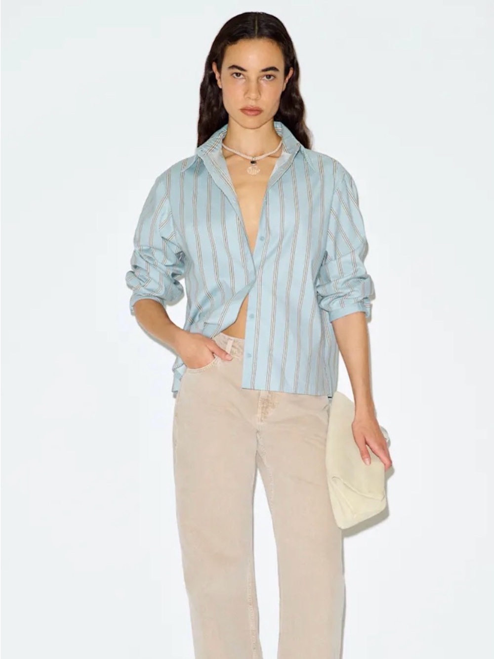Reformation Andy Oversized Shirt Blue - Size XS